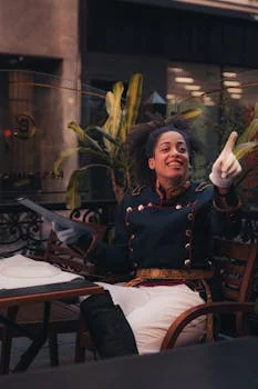 restaurant manager welcoming customers warmly